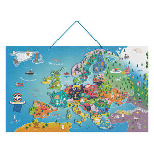Playtive Dřevěná magnetická mapa (mapa Evropy)