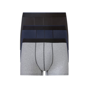 LIVERGY® Pánské boxerky, 3 kusy (7/XL, černá / tmavě modrá / šedá)